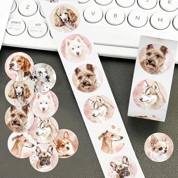 500 Pcs Cute Dog Stickers Puppy Decals Waterproof Decals for Laptop, Water Bottle,Phone, Luggage, Teens Boys Girls Birthday Party Supplies Decoration