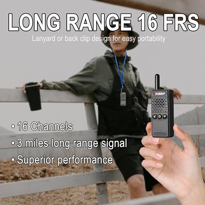 ELIDAIP T-M2 Ultra Mini Walkie Talkies, Rechargeable Two Way Radios Long Range