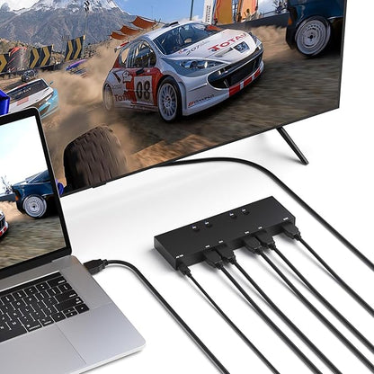 4 in 1 Out HDMI Converter with 4k@60Hz HDMI Switch & Infrared Remote Control