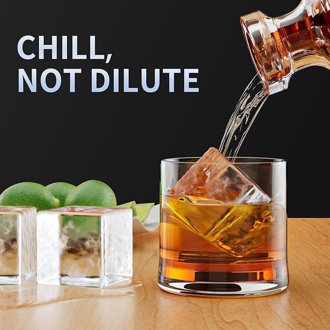 Large Ice Cube Tray for Whiskey: FDDBI Big Square Ice Cube Maker for Cocktail