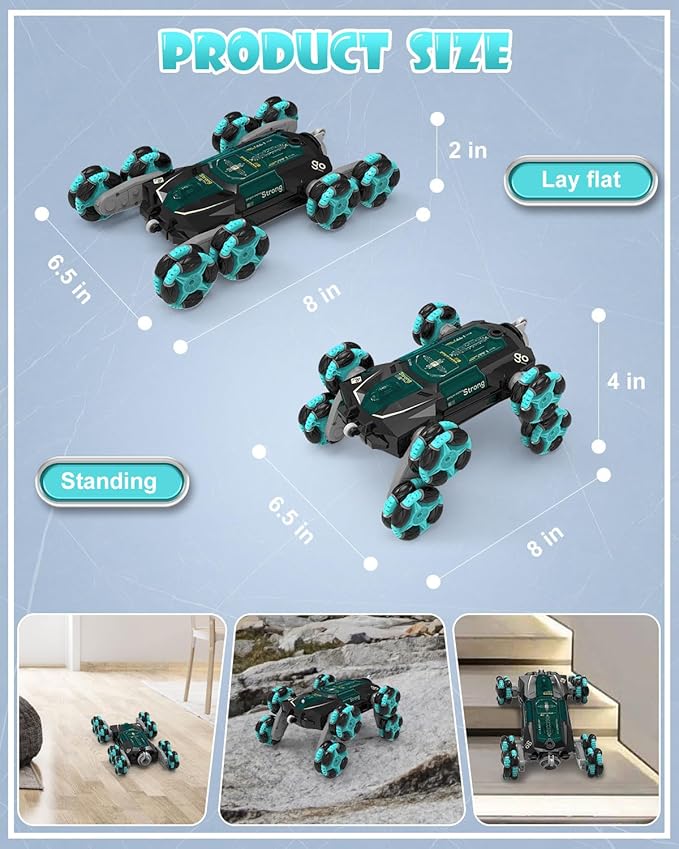 ATHLERIA 8WD Gesture Sensing Rc Stunt Car Toys for Ages 8-13,Hand Remote Control Cars-Double Sided 360°Rotating,Coolest Christmas Birthday Gifts Ideas for Boys Girls Kids Teens 8 9 10 11 12+ Year