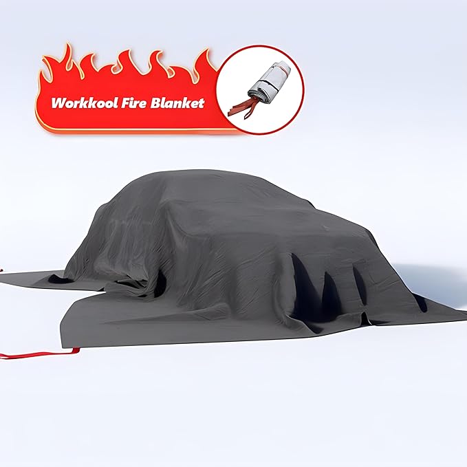 Emergency Fire Blanket for Car,Fiberglass Fire Extinguisher Blankets,Survival Safety Fire Suppression Blanket for Electric/Fuel Vehicle Accidents with Carry Bag(19.7 * 23)