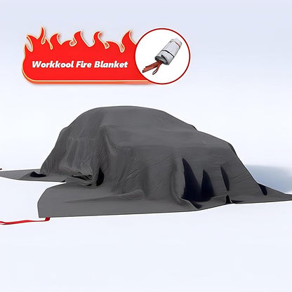 Emergency Fire Blanket for Car,Fiberglass Fire Extinguisher Blankets,Survival Safety Fire Suppression Blanket for Electric/Fuel Vehicle Accidents with Carry Bag(19.7 * 23)
