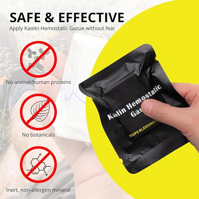 First Aid Advanced Quick Clotting Combat - Flexible Hemostatic - Stop The Bleed kit Faster Wound Packing with Quick Clotting Medical - Survival Kit Supplies - 3" x 12.5' (CT-Gauze-5)