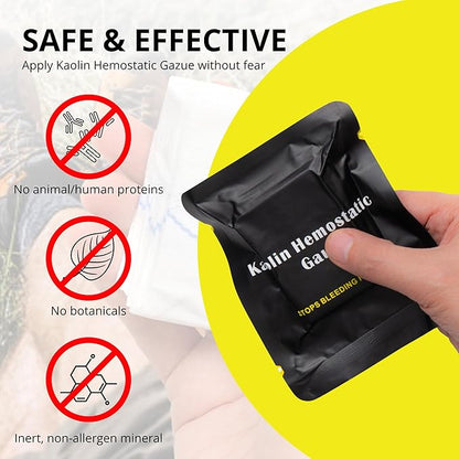 First Aid Advanced Quick Clotting Combat - Flexible Hemostatic - Stop The Bleed kit Faster Wound Packing with Quick Clotting Medical - Survival Kit Supplies - 3" x 12.5' (CT-Gauze-5)