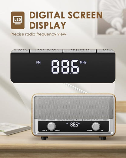 Vintage Wood AM FM Bluetooth Radio