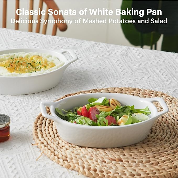 ONEMORE Oval Au Gratin Baking Dish, 20 oz Small Casserole Dishes