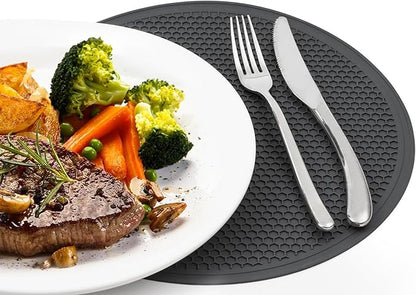 12" Microwave food Cover & Mat, Large Vented Collapsible Splatter Guard dish