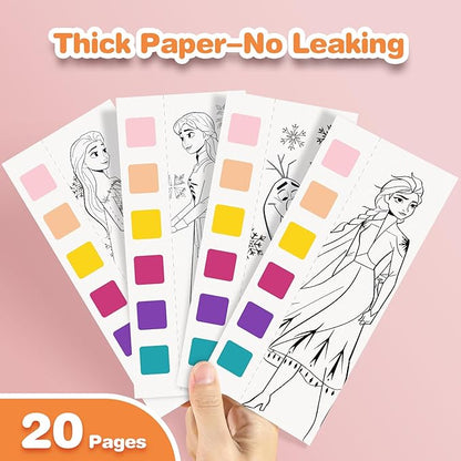 Paint with Water Coloring Books for Kids, Pocket Mess Free Watercolor Painting Kit, Water Color Paint Set Arts and Crafts Gift for Girls Ages 4 5 6 7 8+, Travel Activity Toy - Princess