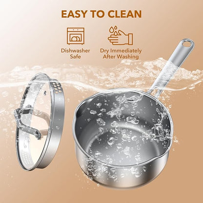 PekGema Stainless Steel Saucepan 3 Quart