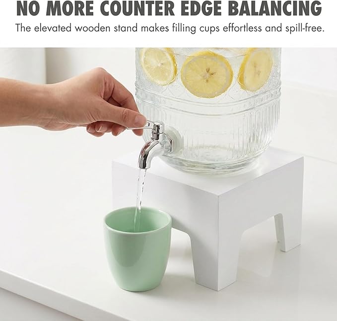 Beverage Dispenser 1 Gallon, Glass Drink Dispenser