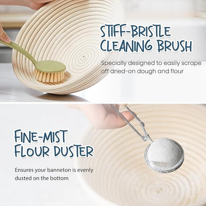 Sourdough Starter Kit, Banneton Bread Proofing Basket Set
