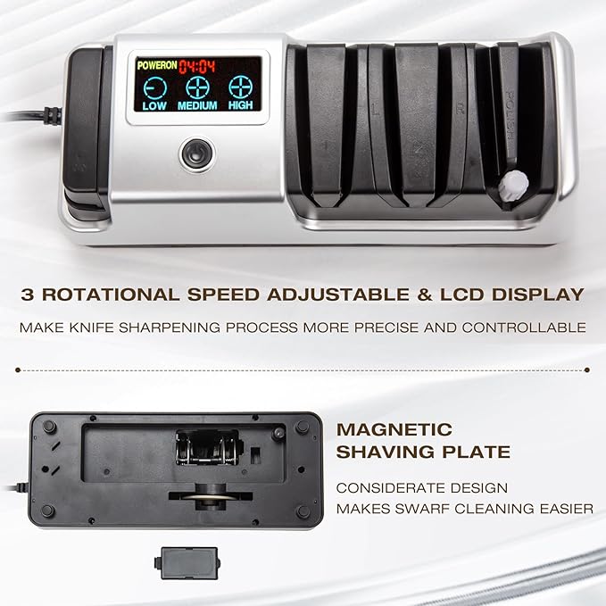 Silver Professional 3-Stage Electric Knife Sharpener