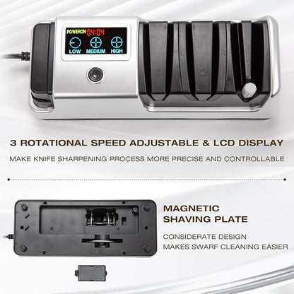 Silver Professional 3-Stage Electric Knife Sharpener