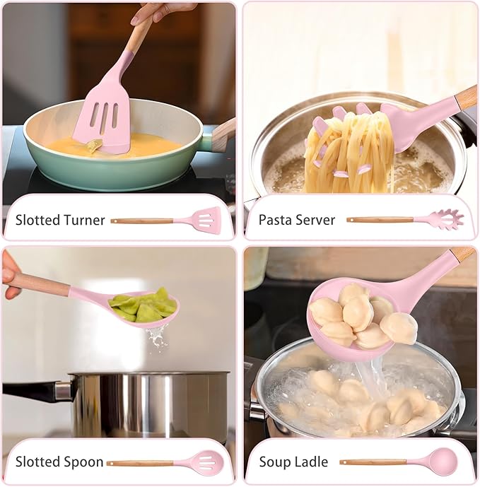 P&P CHEF Silicone Cooking Utensils Set, 8-Piece Kitchen Cooking Utensil