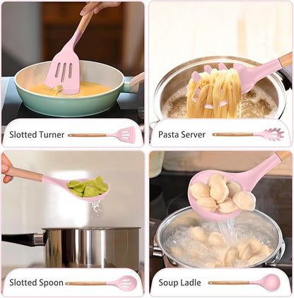 P&P CHEF Silicone Cooking Utensils Set, 8-Piece Kitchen Cooking Utensil