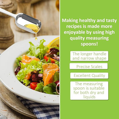 2 Pcs 1 Teaspoon Stainless Steel Single Measuring Spoon, Long Handle Metal