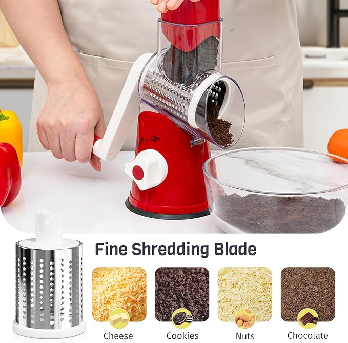 Cheese Grater Hand Crank, Rotary Cheese Shredder