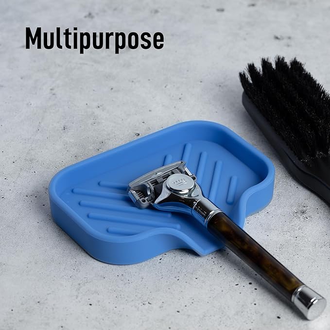 Zulay Kitchen Small Silicone Sponge Holder – Space-Saving Sink Organizer Tray
