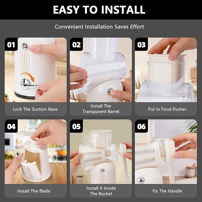 5-in-1 Rotary Cheese Grater Vegetable Slicer
