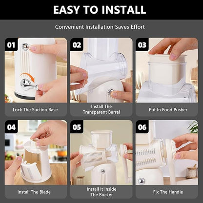 5-in-1 Rotary Cheese Grater Vegetable Slicer