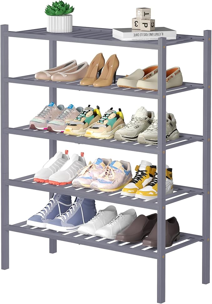 ROMGUAR CRAFT 5 Tier Bamboo Shoe Rack