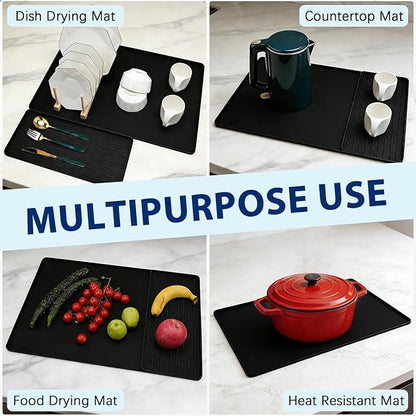 Silicone Coffee Mat 24" x 16", Heat Resistant Non Slip Leak Proof