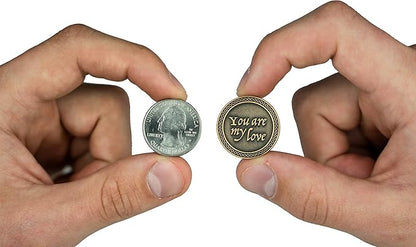 Romantic Love Expression Antique Gold Plated Pocket Coin for Date Night, You are My Love, All I Want is You, Love Gift for Men & Women, from Him or Her