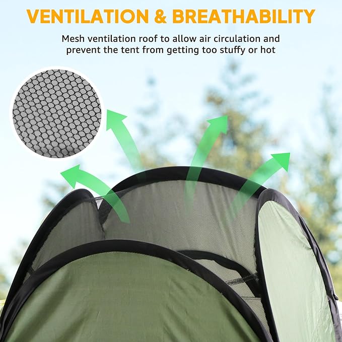 Chihee Outdoor Privacy Shelter Pop Up Camping Bathroom Tent Pod Portable Changing 1 Room Instant Camp Toilet Stall Shower Tents Dressing Room Foldable with Cover Floor Carry Bag Hiking Fishing