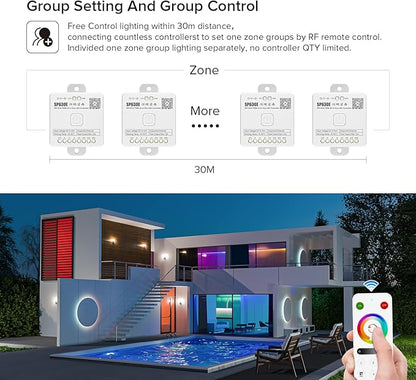 BTF-LIGHTING SP630E Bluetooth Controllers 4 Zones 2.4GHz RF RB4 Remote Kit
