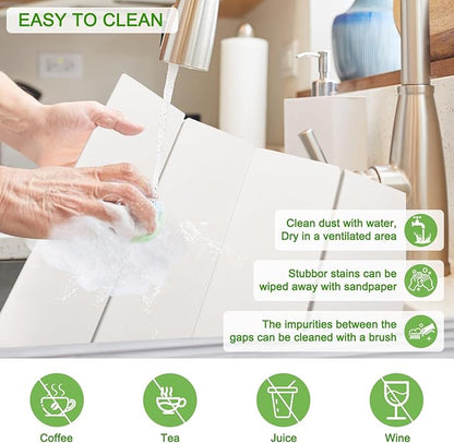 Large Dish Drying Mat for Kitchen Counter, Heat-resistant Mat, Diatomaceous