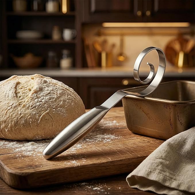 Maxjoy Danish Dough Whisk Stainless Steel Hook