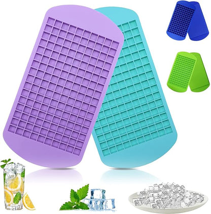 Silicone Mini Ice Cube Trays 2 Pack, 160 Small Ice Cube Molds Easy Release