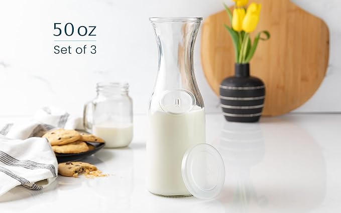 Glass Carafe Pitchers, by Kook, Large Carafe
