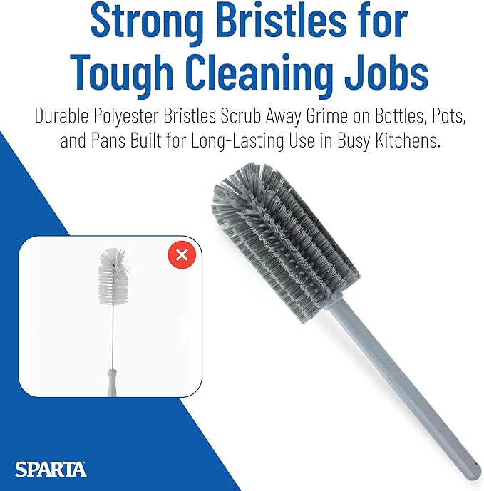 SPARTA Scrub Brush Bottle Brush, Dishwasher Safe Brush