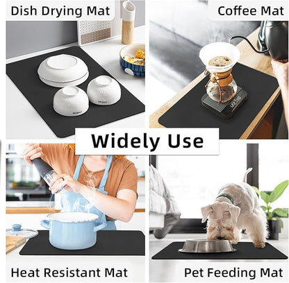 LOPNUR Kitchen Dish Drying Mat, Diatomite Coffee Mat, Super Absorbent Dish