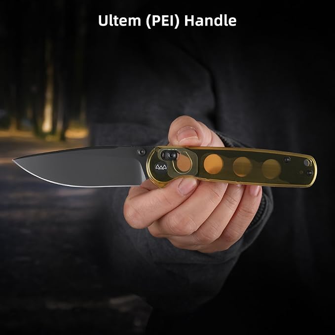 Folding Pocket Knife, Survival Knife Tactical Hunting Knife,3.23??Sharp Folding Blade with Ultem Handle Pocket Clip,EDC Knives for Hunting Camping Survival Outdoor Fishing Hiking