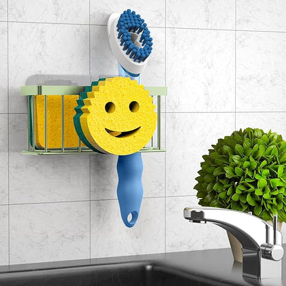 MURLONG Sponge Holder Smiley Face, Sink Caddy, Sink Organizer