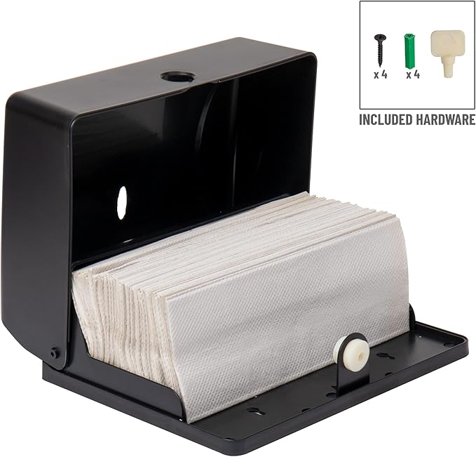 Mind Reader Paper Towel Dispenser, Tri-Fold Towel Holder, Wall Mount