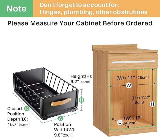 Pull out Cabinet Organizer, Heavy Duty Slide out Pantry Shelves Drawer Storage