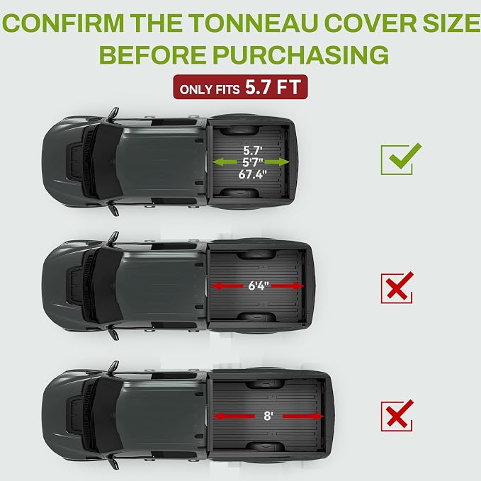 AUTOSAVER88 Low-Profile Hard Quad Fold Truck Bed Tonneau Cover Fit for Dodge Ram 1500 2009-2024 (19-24 Classic) with 5.7ft Bed Without Rambox