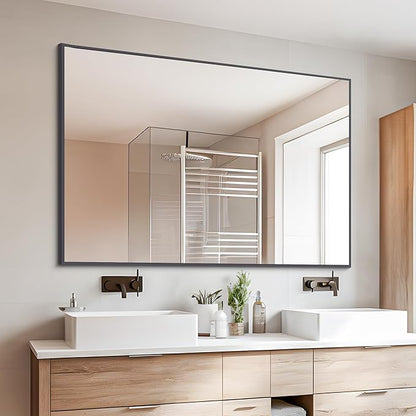 Black Bathroom Mirror for Wall, 30x40 Inch Rectangle Mirrors