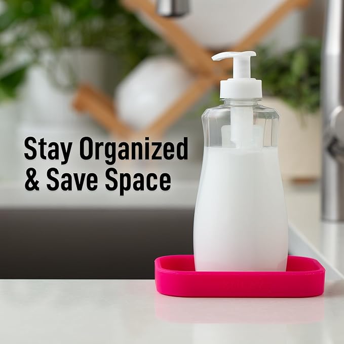 Zulay Kitchen Small Silicone Sponge Holder – Space-Saving Sink Organizer Tray