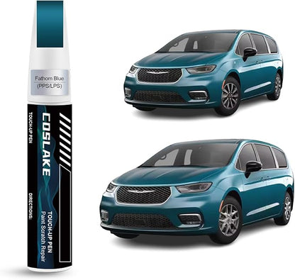 Car Touch Up Paint(Fathom Blue(PPS/LPS)) for Chrysler, Car Paint Scratch Repair Kit, Quick & Easy Solution to Repair, 2 in 1 Scratch Remover Pen with 2PCS Disposable Micro Applicators