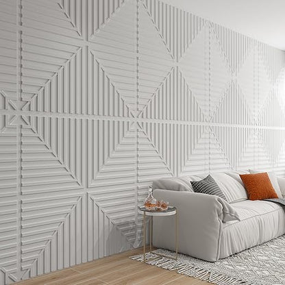 Art3d 12-Pack Drop Ceiling Tiles 2x2 FT, PVC 3D Textured Panels