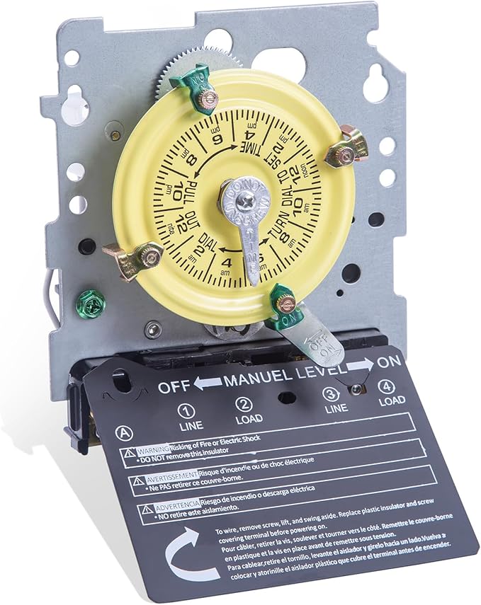 T104M Mechanical Time Switch, 208-277V AC 40A DPST, 24-Hour Dial