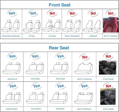 SanQing Car Seat Covers Full Set, Super Luxurious Heavy Universal Duty Waterproof Leather Automotive Vehicle Cover for Cars SUV Pick-up Truck, Non-Slip Seat Purple Car Accessories(Full Set/Purple)