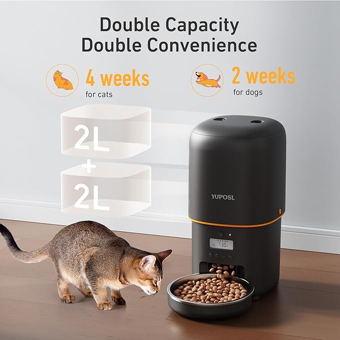 2025 Upgraded Automatic Cat Feeder - 4L Timed Auto Pet Feeder