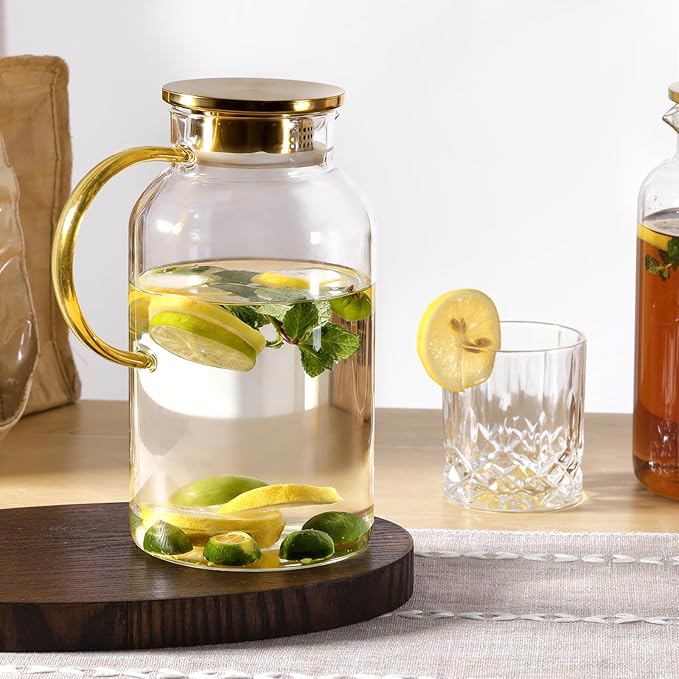 2 Pack 2 Liter/68oz Glass Pitchers