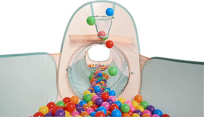 UTEX 3 in 1 Pop Up Play Tent with Tunnel, Ball Pit for Kids, Boys, Girls, Babies and Toddlers, Indoor/Outdoor Playhouse